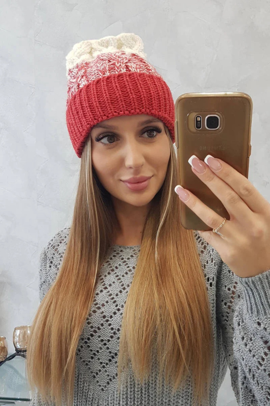 Dámská čepice Samara K346 malpberry+ecru UNI