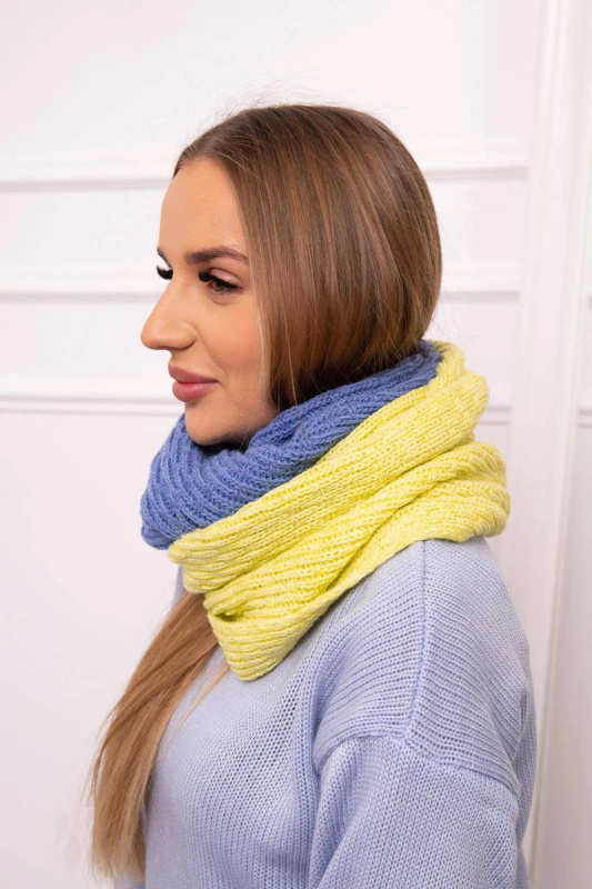 KN14 Dámský dvoubarevný čepec kiwi+jeans UNI