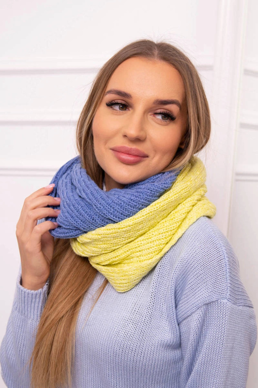 KN14 Dámský dvoubarevný čepec kiwi+jeans UNI