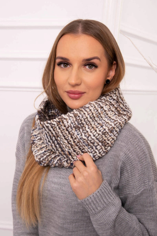 KN16 Dámská čepice ecru+mocca UNI