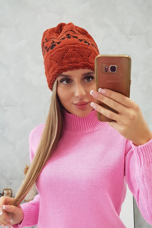 Dámská čepice Kira K374 červená+černá UNI