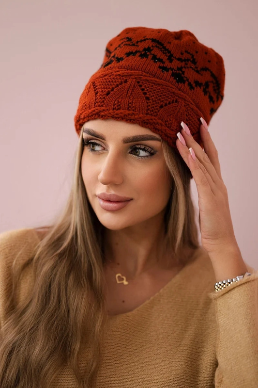 Dámská čepice Kira K374 červená+černá UNI