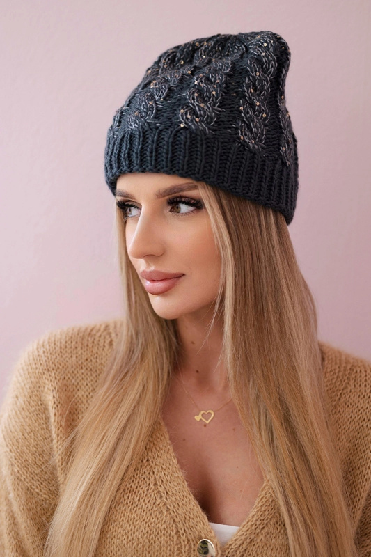 Dámská čepice Kalina K362 graphite+white UNI