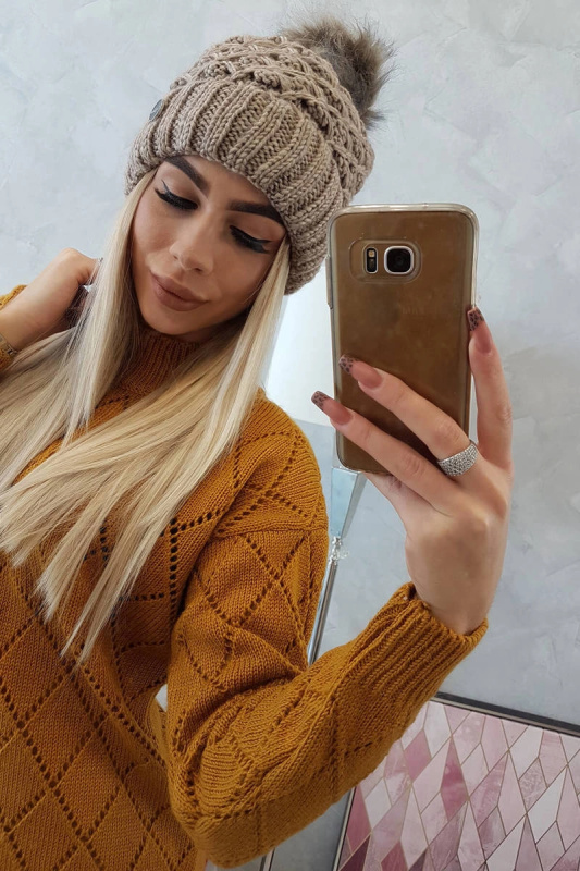 Čepice K165 tmavě béžová UNI