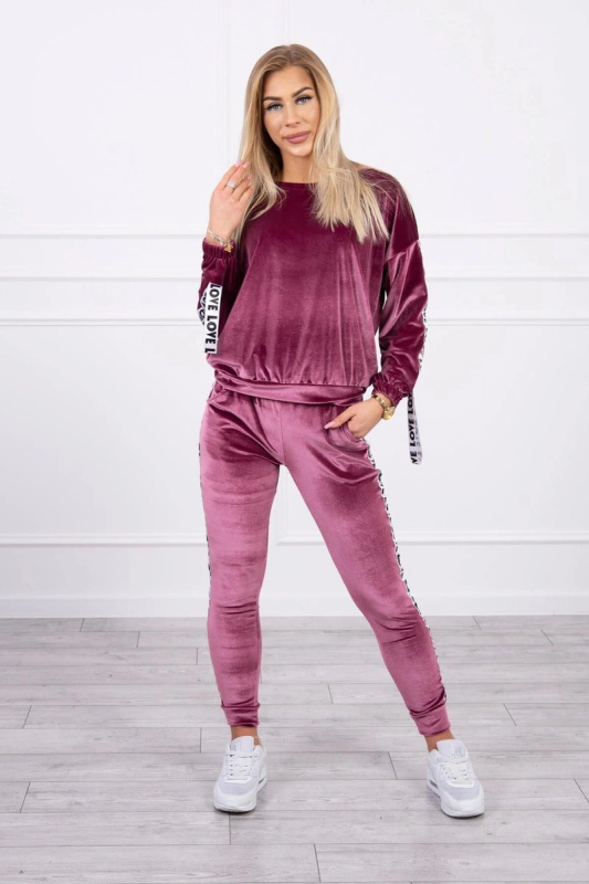 Kesi Velurová souprava Love grey Barva: Růžová, Velikost: UNI