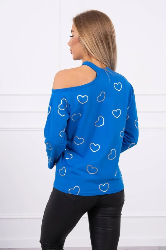 Kesi Halenka Heart s potiskem Barva: Modrá - tmavě, Velikost: UNI