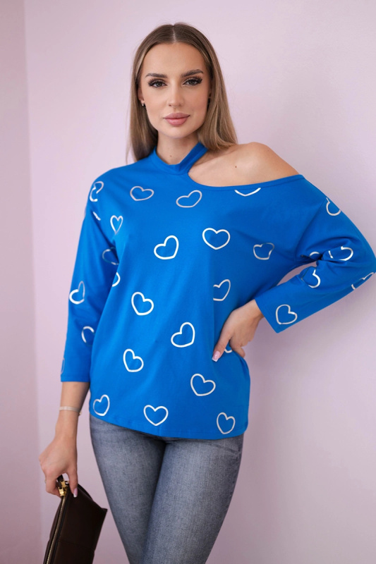 Kesi Halenka Heart s potiskem Barva: Modrá - tmavě, Velikost: UNI