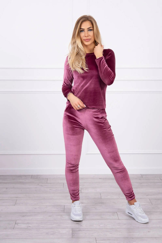 Kesi Velurová souprava se záhyby na zadní straně velbloudí barvy Barva: Růžová, Velikost: UNI