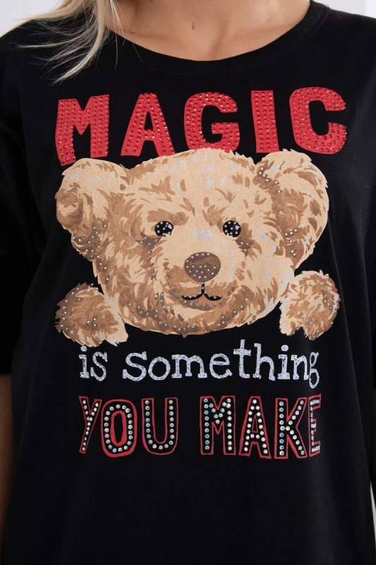 Kesi Kouzelná halenka s potiskem Barva: Černá, Velikost: UNI