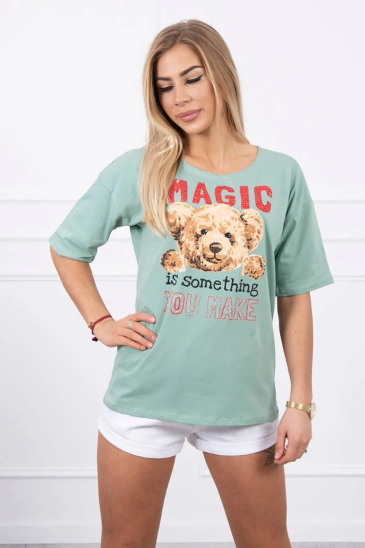 Kesi Kouzelná halenka s potiskem Barva: Tyrkysová, Velikost: UNI