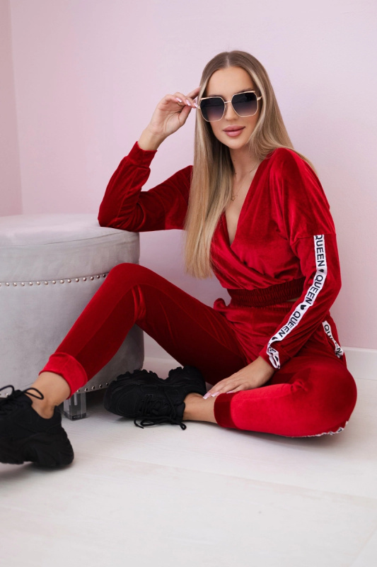 Kesi Velurová sada Ariel Barva: Červená, Velikost: UNI