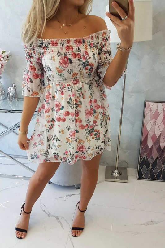 Kesi Španělské šaty 9266 s květinovým motivem Barva: Tělová, Velikost: UNI