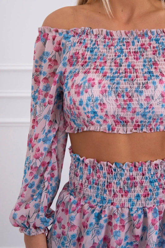 Kesi Dámská sada Amara - top + sukně Barva: Růžová - světle, Velikost: UNI