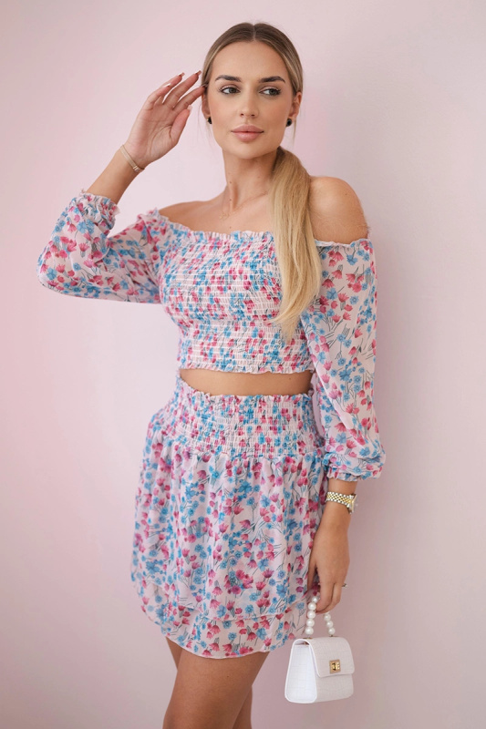 Kesi Dámská sada Amara - top + sukně Barva: Růžová - světle, Velikost: UNI