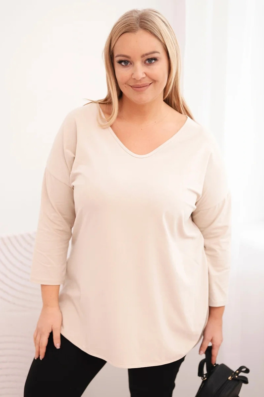 Dámská plus size halenka s V-výstřihem