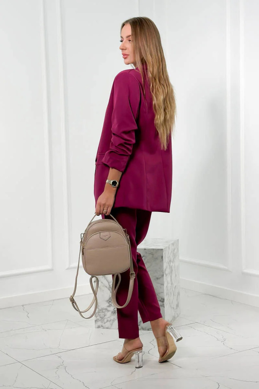 Elegantní souprava saka a kalhot švestka UNI