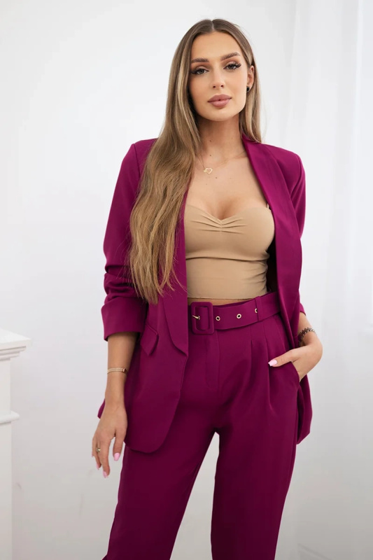 Elegantní souprava saka a kalhot švestka UNI