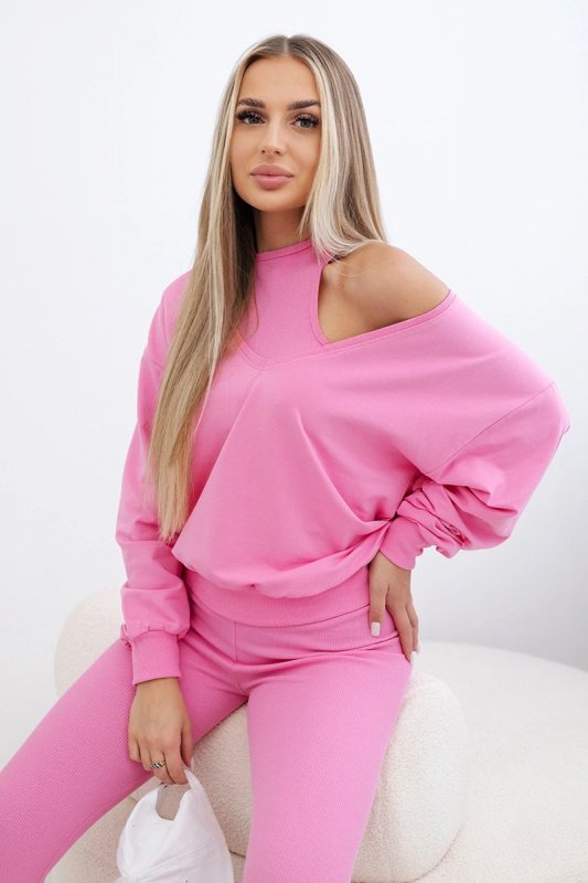 Kesi Dámská souprava Evie - mikina + top + legíny Barva: Růžová, Velikost: UNI