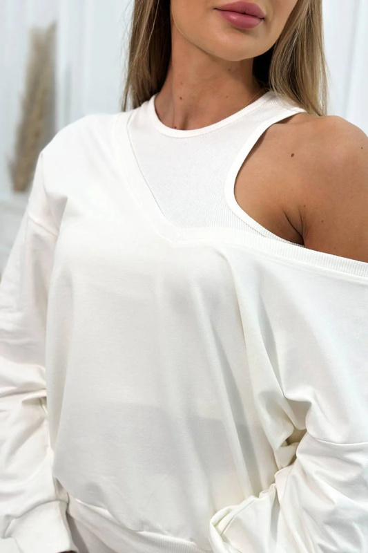 Kesi Dámská souprava Evie - mikina + top + legíny Barva: Smetanová, Velikost: UNI