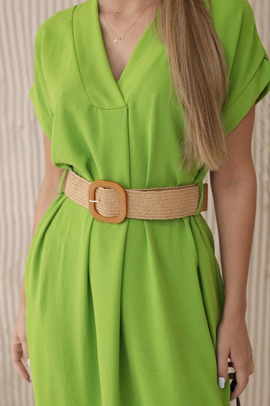 Kesi Šaty 5904 s páskem Barva: Zelená - světle, Velikost: UNI