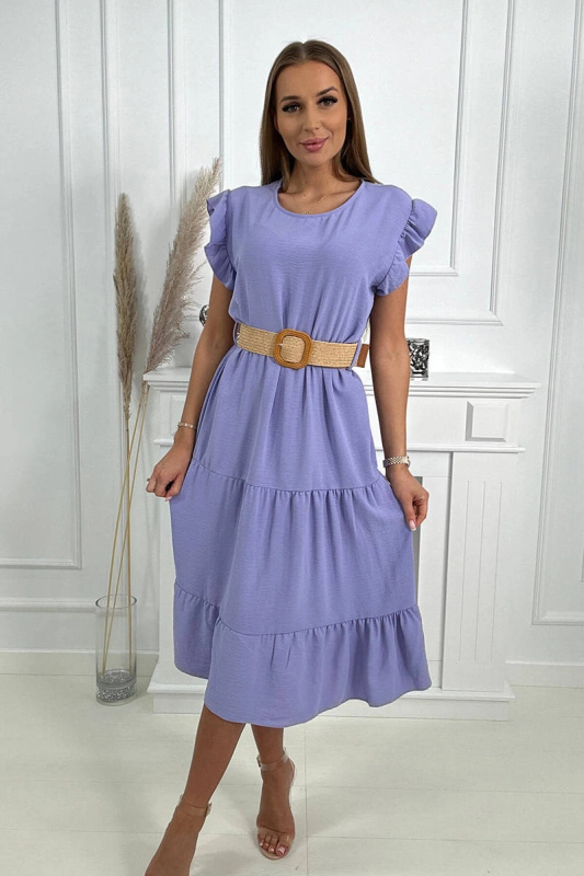 Kesi Šaty 5997 s volánky Barva: Fialová, Velikost: UNI