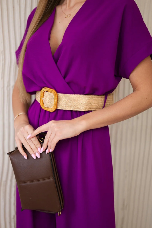 Kesi Kombinéza s ozdobným páskem v pase Dora Barva: Modrá - tmavě, Velikost: UNI