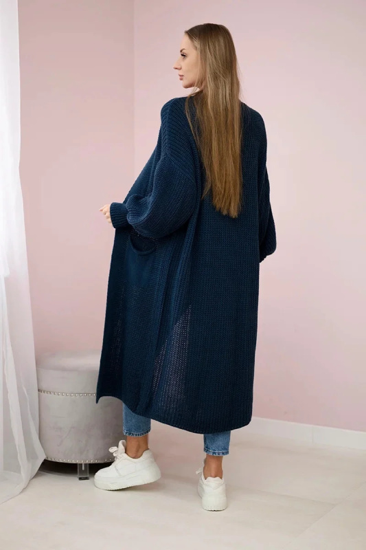 Svetr dlouhý kardigan Tmavý denim UNI