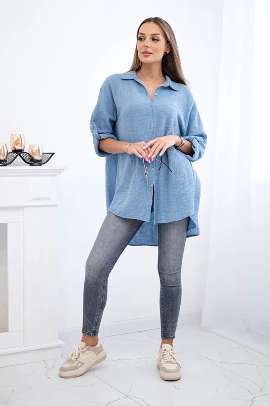 Kesi Bavlněná mušelínová košile Daisy - výprodej Barva: Modrá - světle, Velikost: UNI