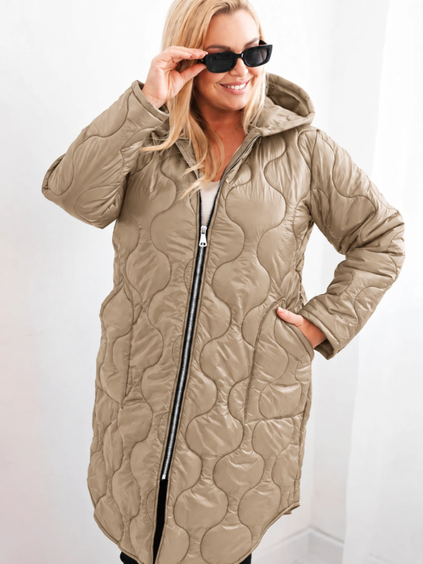 Kesi Dámská bunda Plus Size 5343 Barva: Hnědá, Velikost: UNI