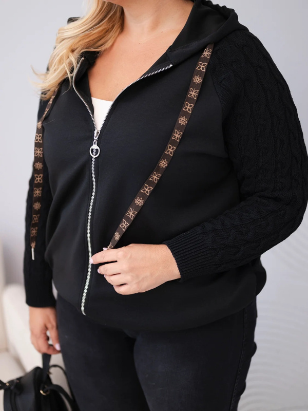 Kesi Dámská mikina Plus Size ART26737 Barva: Černá, Velikost: UNI