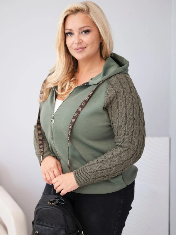 Kesi Dámská mikina Plus Size ART26737 Barva: Zelená, Velikost: UNI
