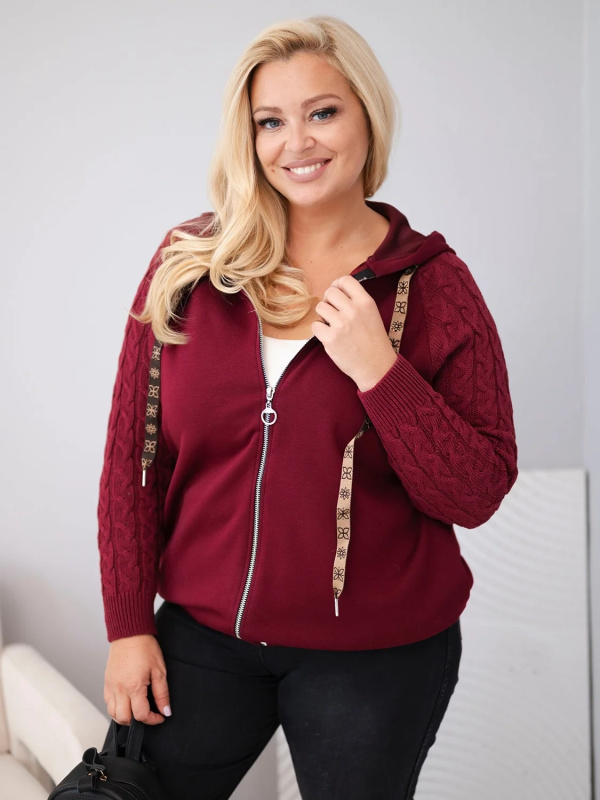 Kesi Dámská mikina Plus Size ART26737 Barva: Bordó, Velikost: UNI