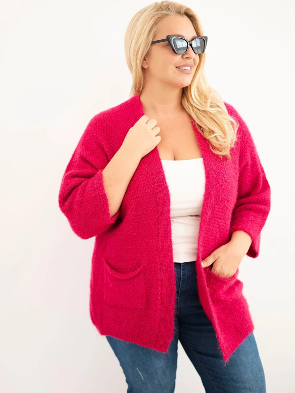 Kesi Dámský svetr Plus Size 635 Barva: Fialová, Velikost: UNI