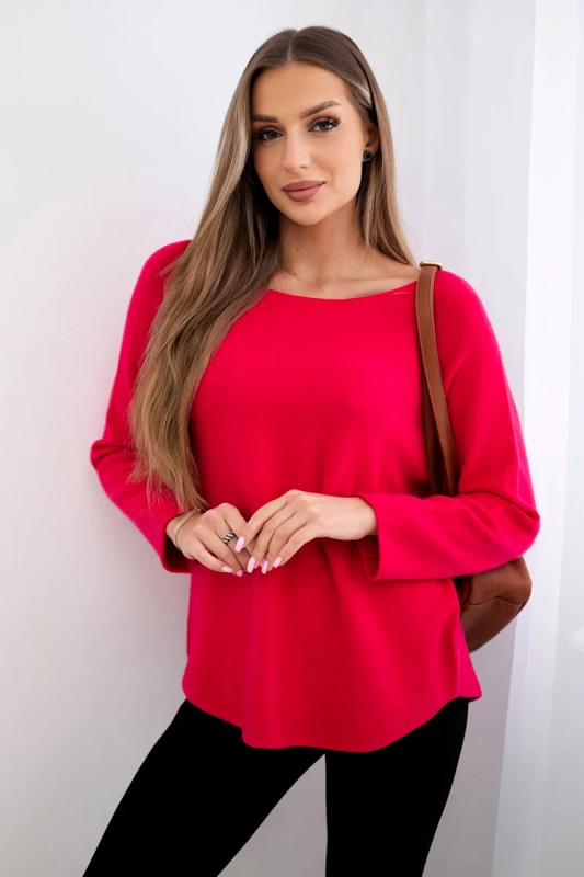 Kesi Dámský svetr La s kulatým výstřihem Barva: Červená, Velikost: UNI