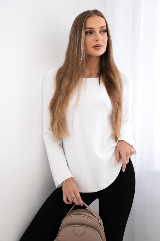 Kesi Dámský svetr La s kulatým výstřihem Barva: Bílá, Velikost: UNI