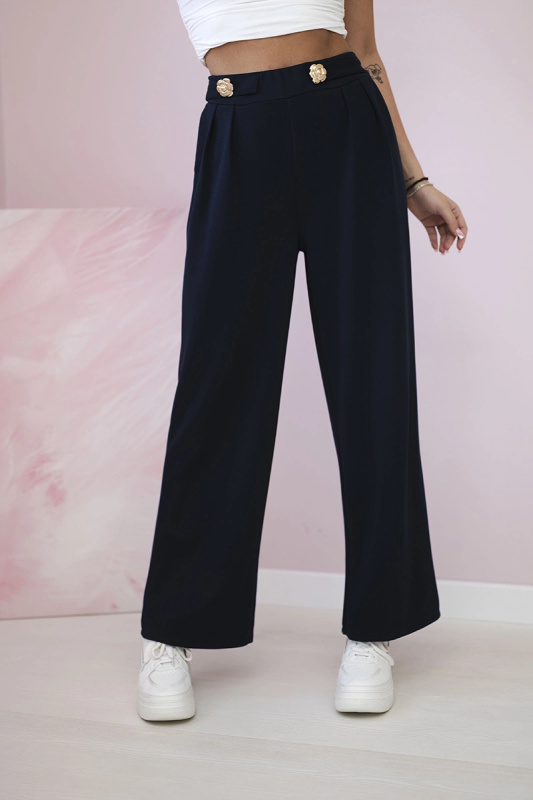 Kesi Dámské široké kalhoty Fable Barva: Modrá - tmavě, Velikost: UNI