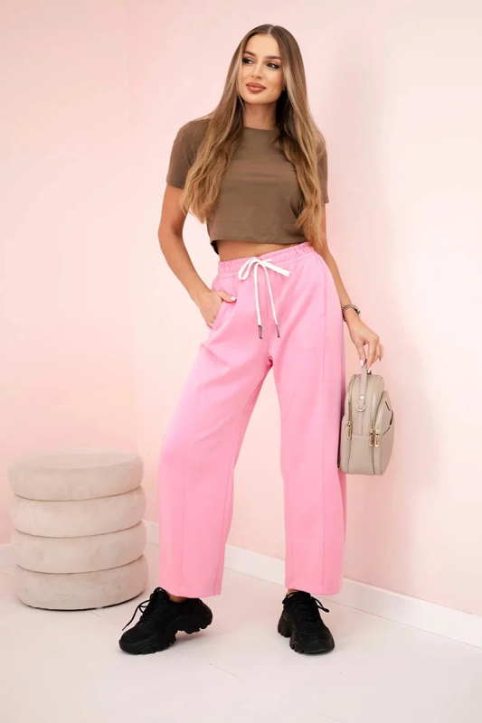 Kesi Kalhoty  Gilda se zavazovaním v pase Barva: Růžová, Velikost: UNI