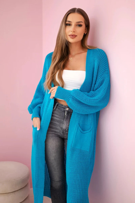 Kesi Svetr dlouhý kardigan Isalde Barva: Tyrkysová, Velikost: UNI