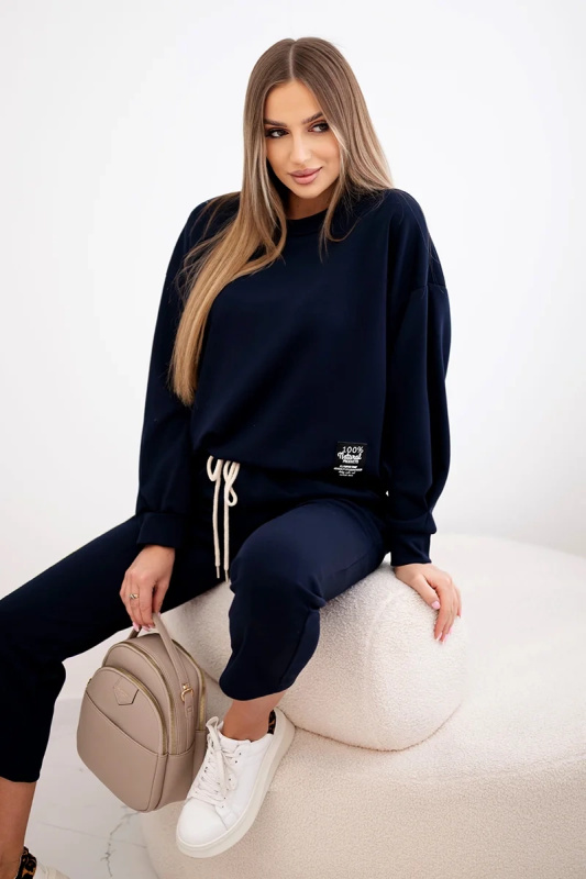 Kesi Dámský viskózový komplet Bela - mikina + tepláky Barva: Modrá - tmavě, Velikost: UNI