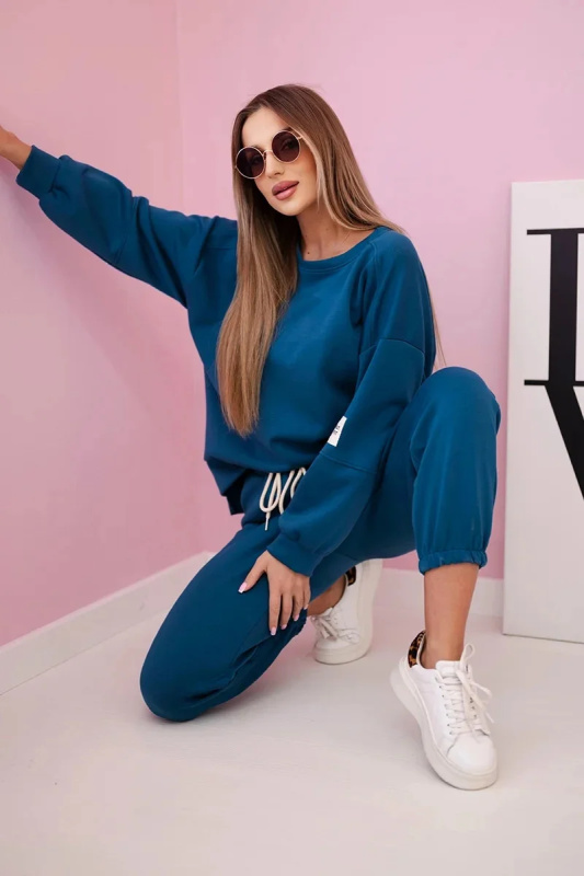 Kesi Viskózový komplet Buttercup - mikina + tepláky Barva: Modrá - tmavě, Velikost: UNI