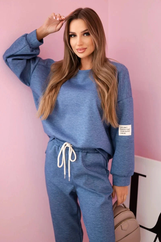 Kesi Viskózový komplet Ashley - mikina + tepláky Barva: Modrá, Velikost: UNI