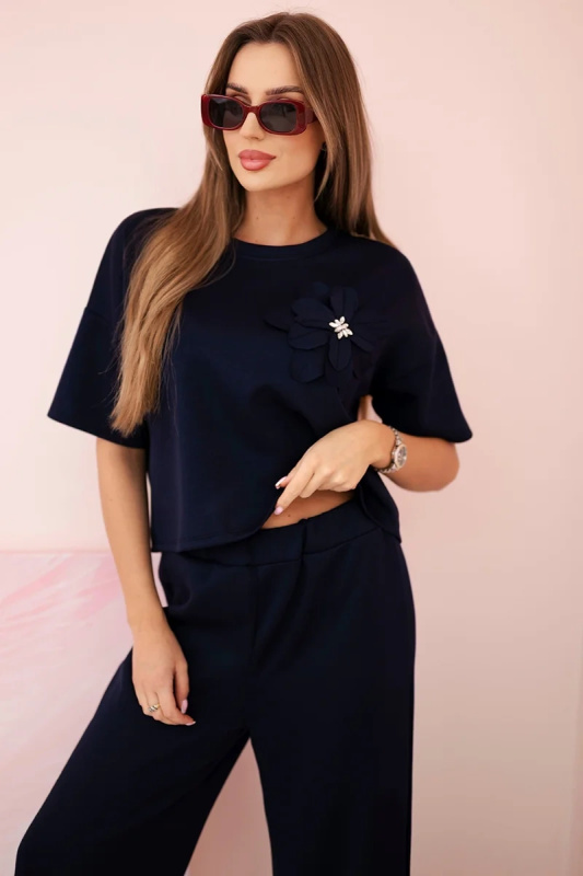 Kesi Dámský viskózový komplet Belinda - mikina + tepláky Barva: Modrá - tmavě, Velikost: UNI