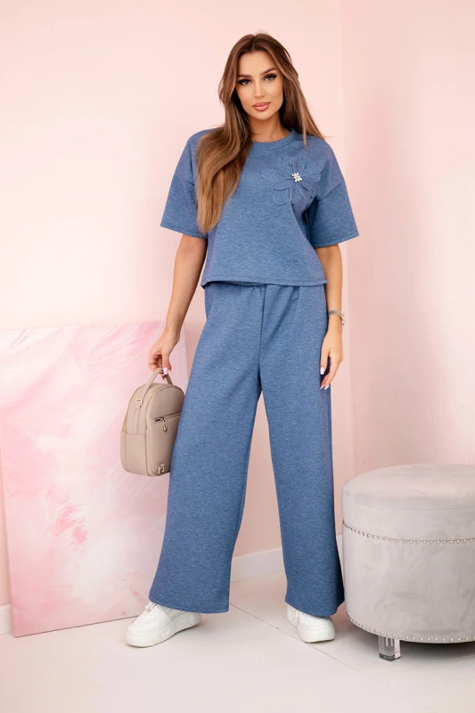 Kesi Dámský viskózový komplet Belinda - mikina + tepláky Barva: Modrá, Velikost: UNI