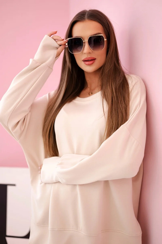 Kesi Viskózová souprava Glimmar - mikina + tepláky Barva: Béžová, Velikost: UNI