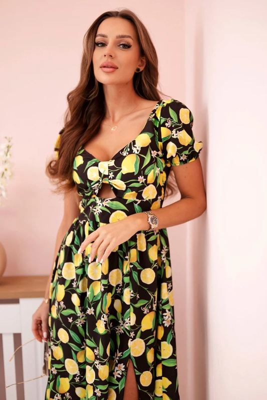 Kesi Dámské šaty Nikki s nabíranými rukávy Barva: Černá, Velikost: UNI