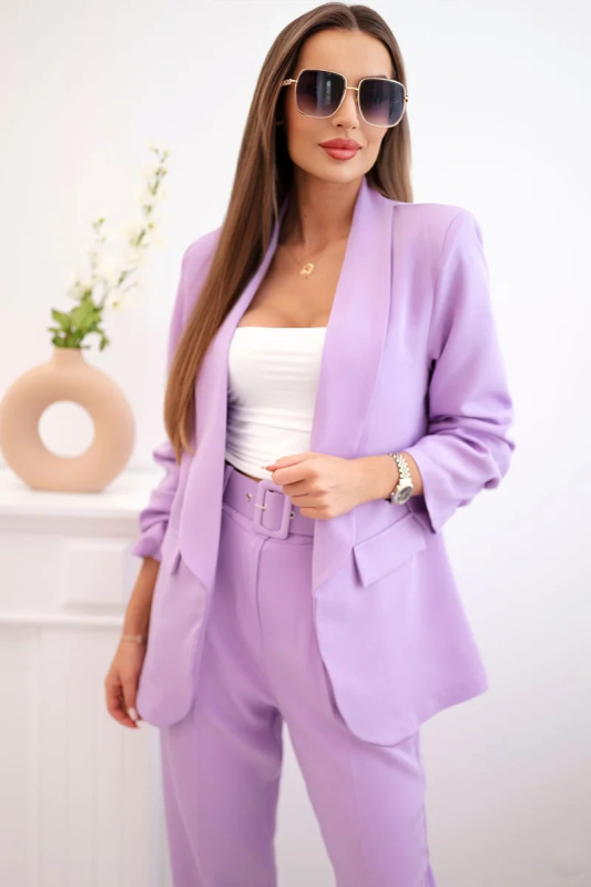 Kesi Elegantní souprava 80172K - sako + kalhoty Barva: Fialová, Velikost: UNI