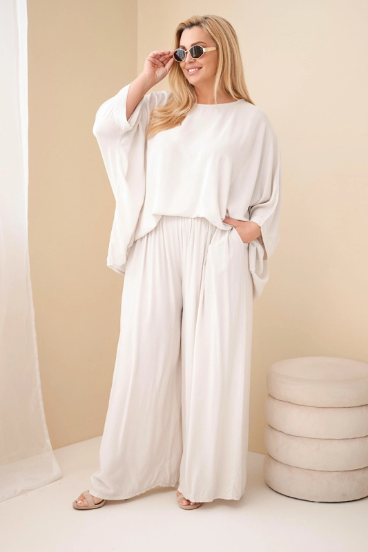 Dámský plus size set s květinovým vzorem