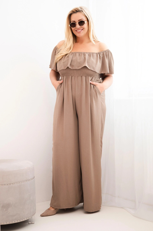 Dámský plus size overal s volánem