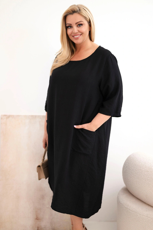 Kesi Włoski dámské šaty plus size s kapsami