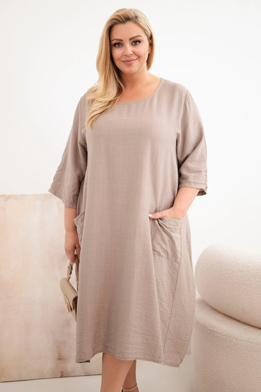 Kesi Dámské Plus-Size šaty s kapsami